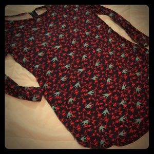 Bird Print Maternity Shirt